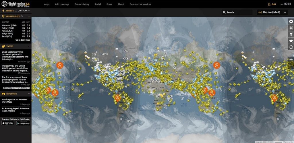 Flight radar vous pouvez suivre les vols d'avions gratuitement.